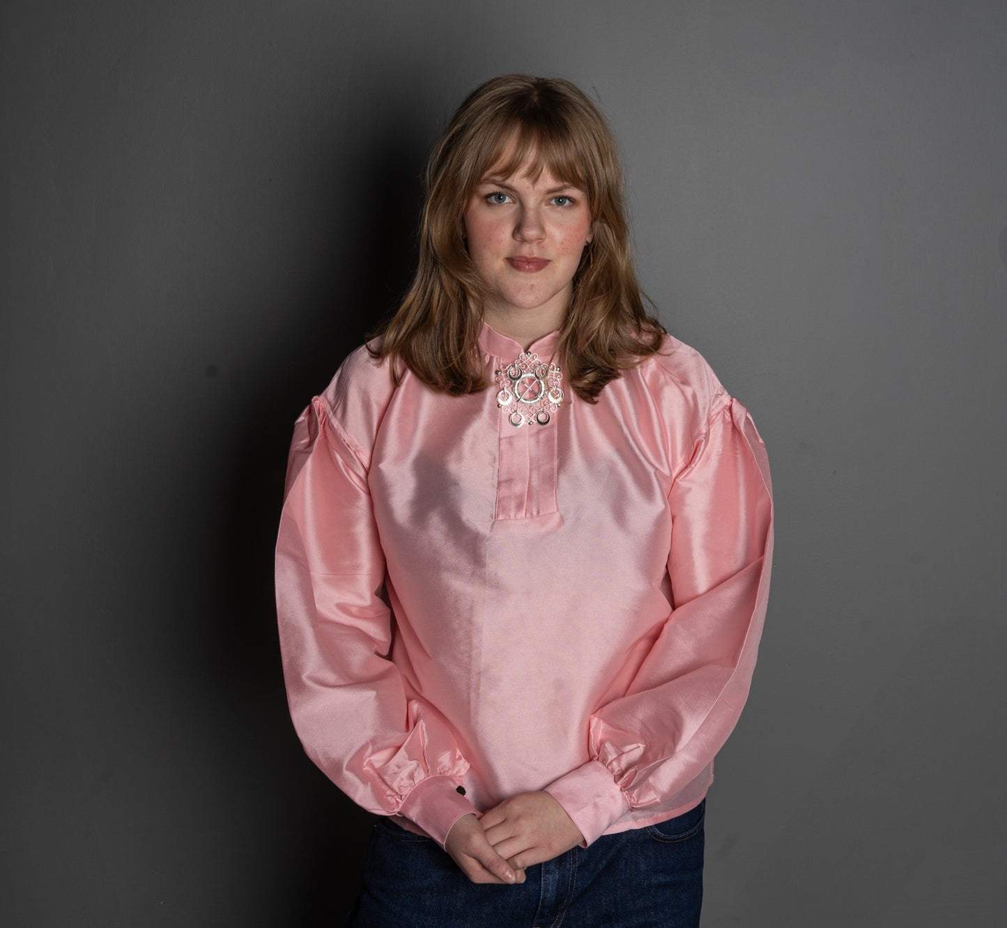 Silkeskjorte lys rosa