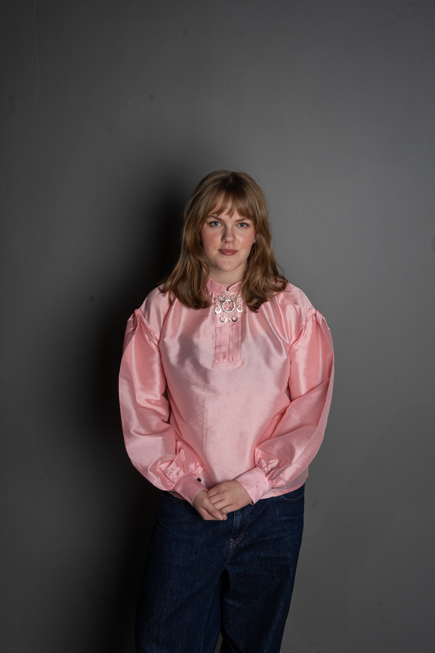 Silkeskjorte lys rosa