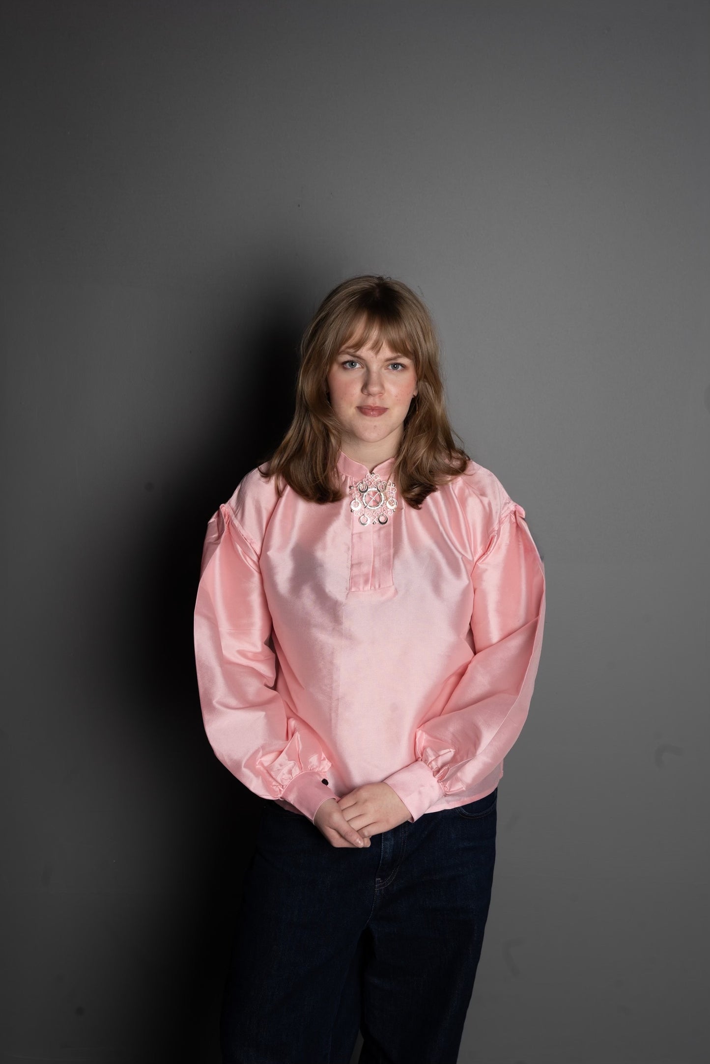 Silkeskjorte lys rosa