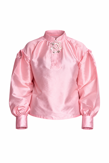 Silkeskjorte lys rosa