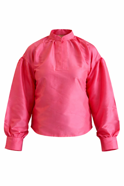 Silkeskjorte mørk rosa